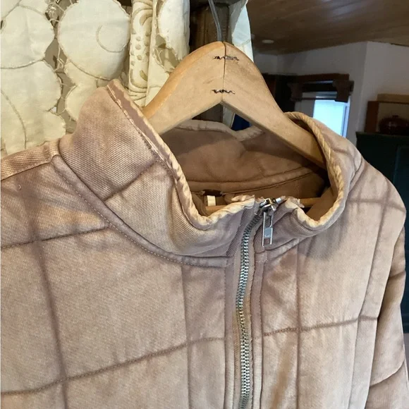 Free People Dolman Quilted Jacket M Champagne Diamonds - Picture 11 of 16